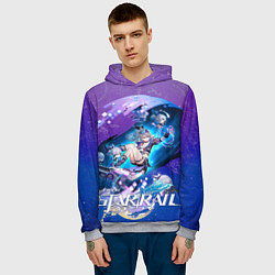 Толстовка-худи мужская Серебряный Волк Хонкай Стар Рейл, цвет: 3D-меланж — фото 2