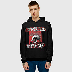 Толстовка-худи мужская Exploited - punks not dead, цвет: 3D-черный — фото 2