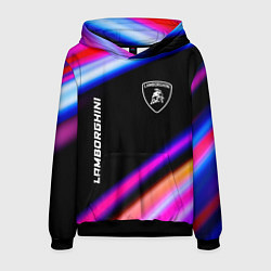 Толстовка-худи мужская Lamborghini speed lights, цвет: 3D-черный