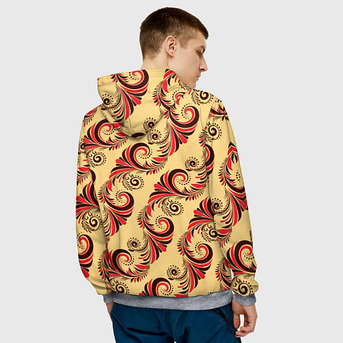 Мужская толстовка Винтажный растительный орнамент / 3D-Меланж – фото 4