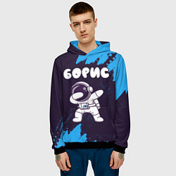 Толстовка-худи мужская Борис космонавт даб, цвет: 3D-черный — фото 2