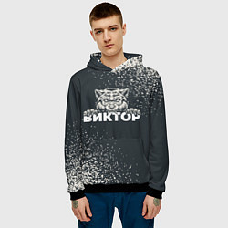 Толстовка-худи мужская Виктор зубастый волк, цвет: 3D-черный — фото 2