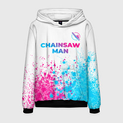 Мужская толстовка Chainsaw Man neon gradient style: символ сверху