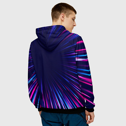 Мужская толстовка Yamaha neon speed lines / 3D-Черный – фото 4