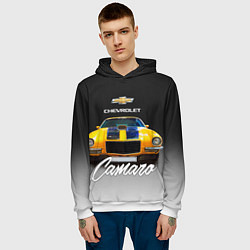 Толстовка-худи мужская Американский спорткар Camaro 1970 года, цвет: 3D-белый — фото 2