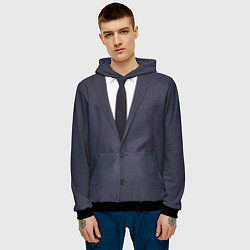Толстовка-худи мужская Деловой пиджак с рубашкой, цвет: 3D-черный — фото 2