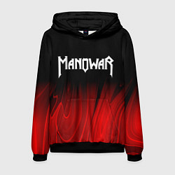 Толстовка-худи мужская Manowar red plasma, цвет: 3D-черный