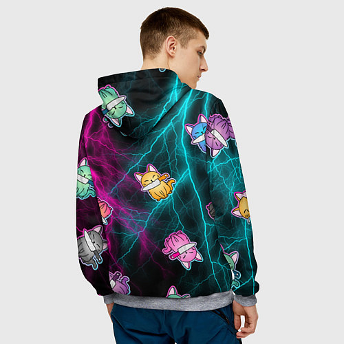Мужская толстовка Котики и стихия / 3D-Меланж – фото 4