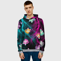 Толстовка-худи мужская Котики и стихия, цвет: 3D-меланж — фото 2