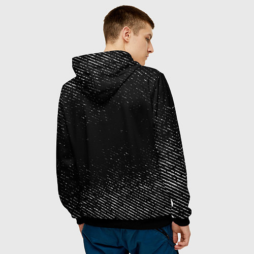 Мужская толстовка In Flames с потертостями на темном фоне / 3D-Черный – фото 4