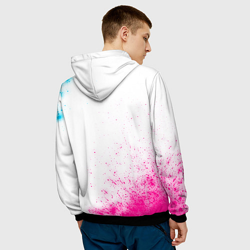 Мужская толстовка FNAF neon gradient style / 3D-Черный – фото 4