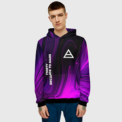 Толстовка-худи мужская Thirty Seconds to Mars violet plasma, цвет: 3D-черный — фото 2