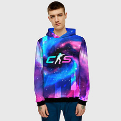 Толстовка-худи мужская Counter-Strike 2 неоновый космос, цвет: 3D-черный — фото 2
