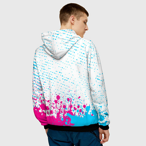 Мужская толстовка Marilyn Manson neon gradient style: символ сверху / 3D-Черный – фото 4