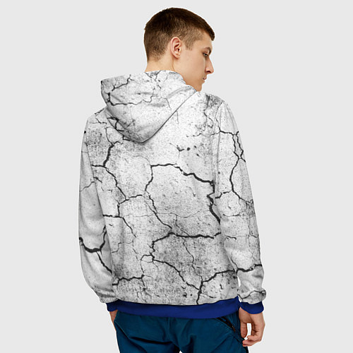 Мужская толстовка Герб РФ - потресканная земля / 3D-Синий – фото 4