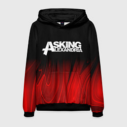 Толстовка-худи мужская Asking Alexandria red plasma, цвет: 3D-черный