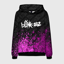 Толстовка-худи мужская Blink 182 rock legends: символ сверху, цвет: 3D-черный