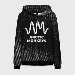 Мужская толстовка Arctic Monkeys с потертостями на темном фоне