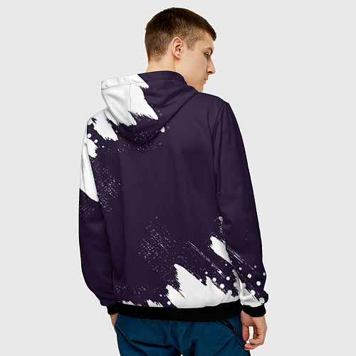 Мужская толстовка Виталя космонавт отдыхает на Луне / 3D-Черный – фото 4