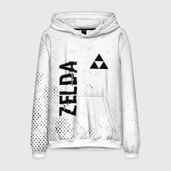 Толстовка-худи мужская Zelda glitch на светлом фоне: надпись, символ, цвет: 3D-белый