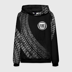 Толстовка-худи мужская Fiat tire tracks, цвет: 3D-черный