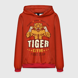 Толстовка-худи мужская Tiger - боец, цвет: 3D-красный