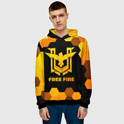 Толстовка-худи мужская Free Fire - gold gradient, цвет: 3D-черный — фото 2