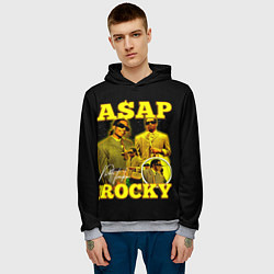 Толстовка-худи мужская Asap Rocky, rapper, цвет: 3D-меланж — фото 2