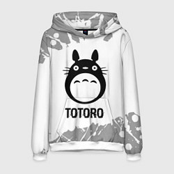 Толстовка-худи мужская Totoro glitch на светлом фоне, цвет: 3D-белый