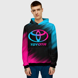 Толстовка-худи мужская Toyota - neon gradient, цвет: 3D-черный — фото 2