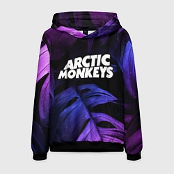 Толстовка-худи мужская Arctic Monkeys neon monstera, цвет: 3D-черный