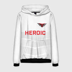 Толстовка-худи мужская Heroic white, цвет: 3D-черный