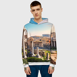 Толстовка-худи мужская Руины Рима, цвет: 3D-белый — фото 2