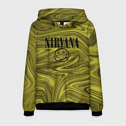 Толстовка-худи мужская Nirvana лого абстракция, цвет: 3D-черный