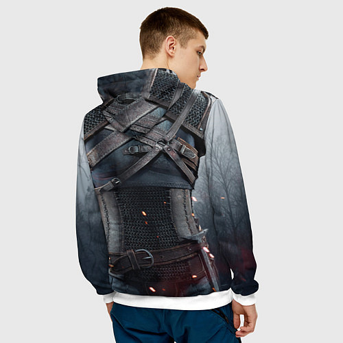 Мужская толстовка Броня Геральта / 3D-Белый – фото 4