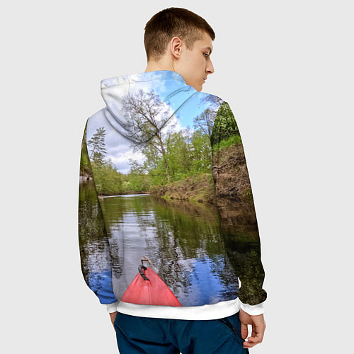 Мужская толстовка Красная байдарка / 3D-Белый – фото 4