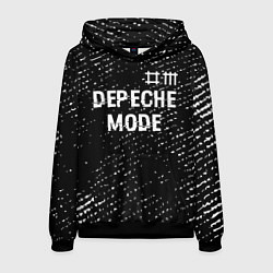 Мужская толстовка Depeche Mode glitch на темном фоне: символ сверху