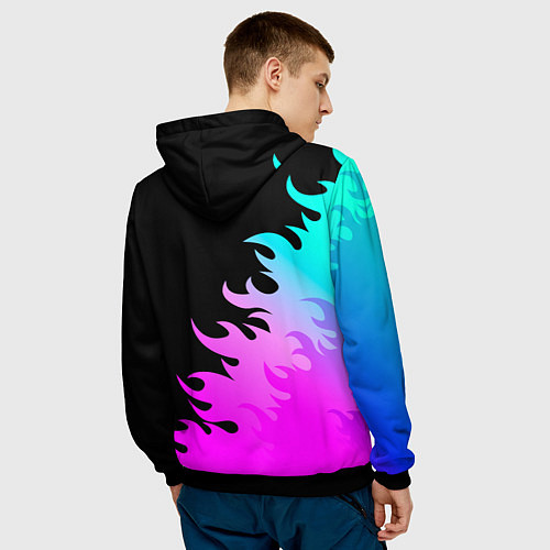 Мужская толстовка Three Days Grace неоновый огонь / 3D-Черный – фото 4