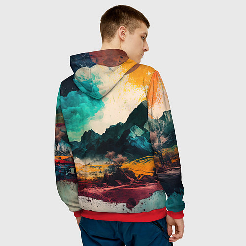 Мужская толстовка Загадочное измерение / 3D-Красный – фото 4