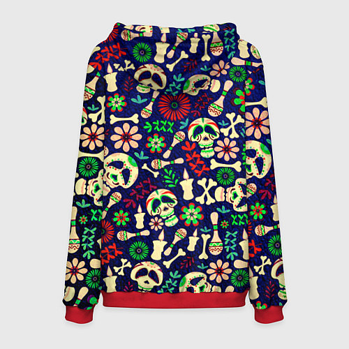 Мужская толстовка Мексиканский карнавал - Carnaval Mexicano / 3D-Красный – фото 2