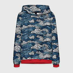 Мужская толстовка Морские волны паттерн