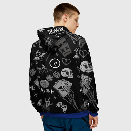 Мужская толстовка Sad art / 3D-Синий – фото 4