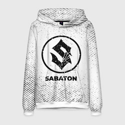 Мужская толстовка Sabaton с потертостями на светлом фоне