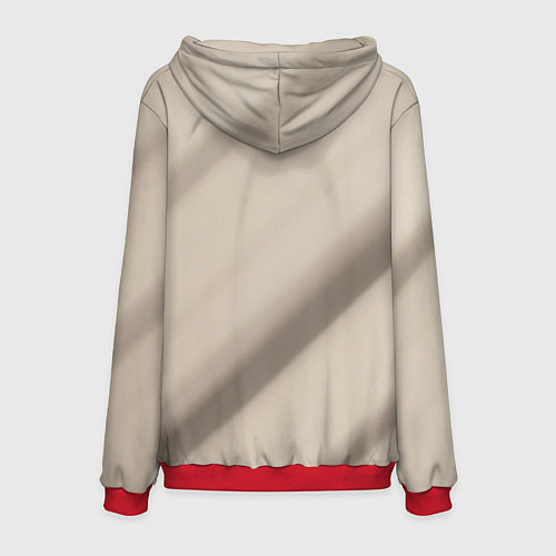 Мужская толстовка Кот сидит на диване с напитком / 3D-Красный – фото 2