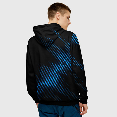 Мужская толстовка David Bowie звуковая волна / 3D-Черный – фото 4