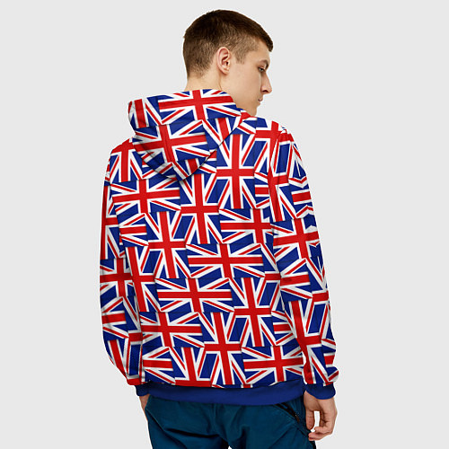 Мужская толстовка Флаги Великобритании / 3D-Синий – фото 4