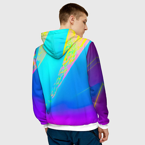 Мужская толстовка Нейронные лучи / 3D-Белый – фото 4