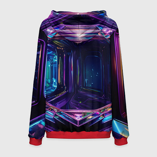 Мужская толстовка Девушка в кристалле / 3D-Красный – фото 2