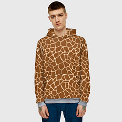 Толстовка-худи мужская Пятнистая шкура жирафа, цвет: 3D-меланж — фото 2