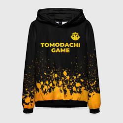 Толстовка-худи мужская Tomodachi Game - gold gradient: символ сверху, цвет: 3D-черный